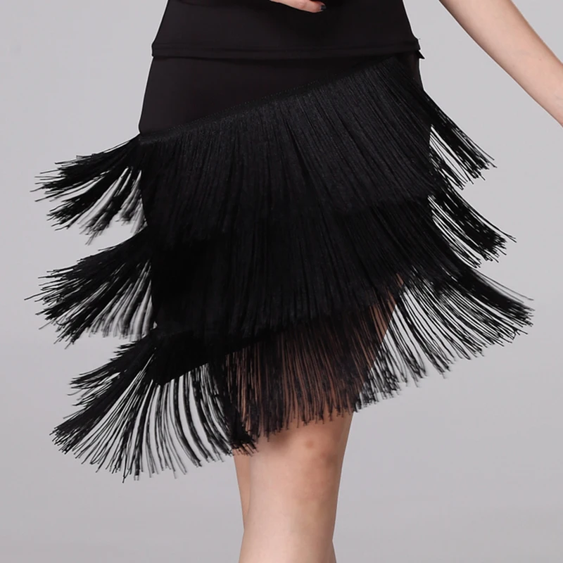 

New Latin Dance Skirt Adult female Rumba Samba Tango Ballroom Latin Tap Dance Dress Women Stage Costume Performance Tassel Skirt