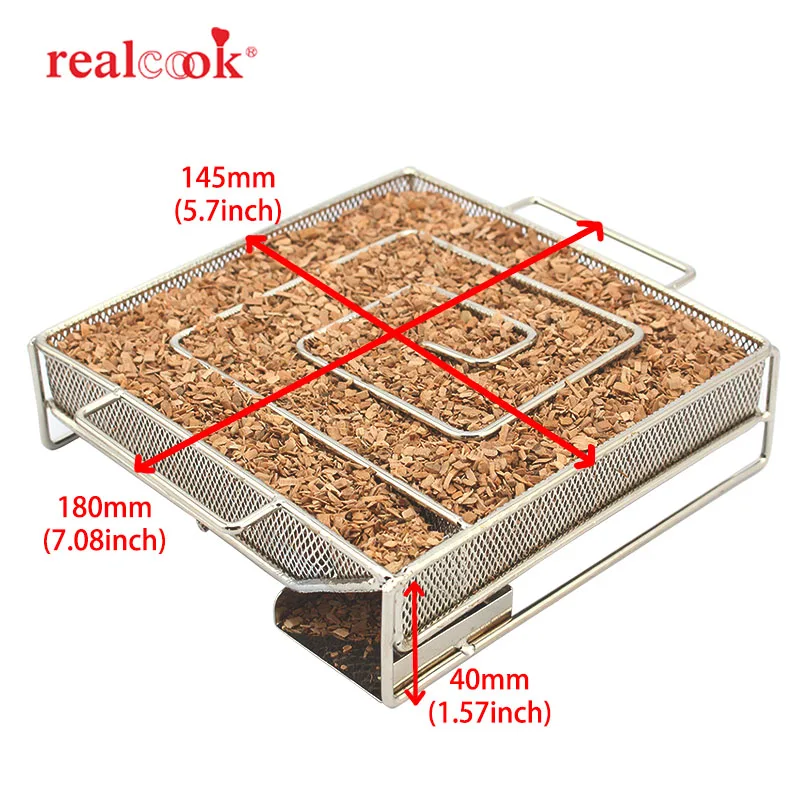 Квадратный дымовой генератор Realcook 7 08 дюйма для угля барбекю холодного курения