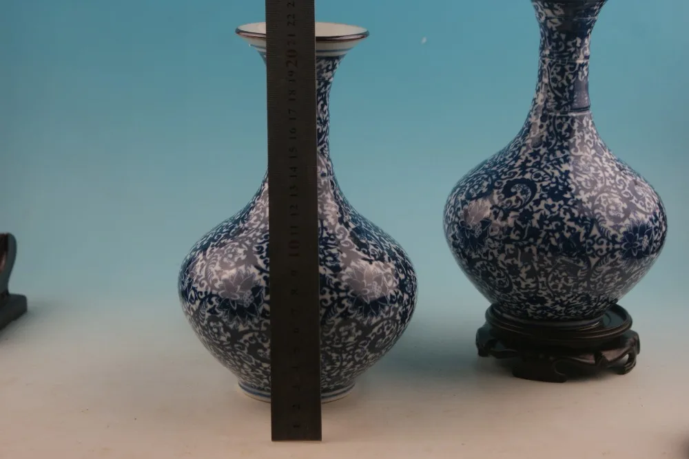 Синий и белый фарфор китайская старинная ручная роспись атмосферная ваза|vase