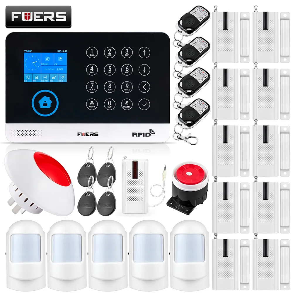 FUERS беспроводная домашняя Безопасность GSM WIFI SIM сигнализация Система IOS Android