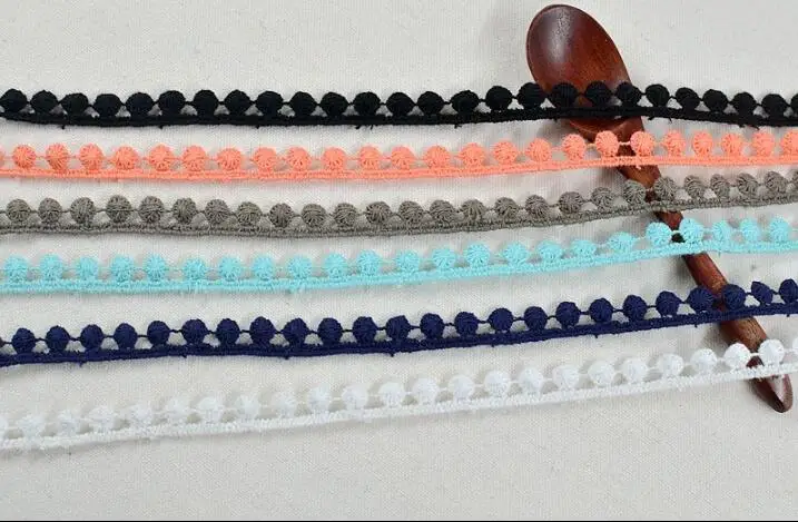 Free shipping 10 Meters Cotton Colorful Lace Trim Water Soluble Embroidery DIY Fabric Clothing Accessories 1CM | Дом и сад
