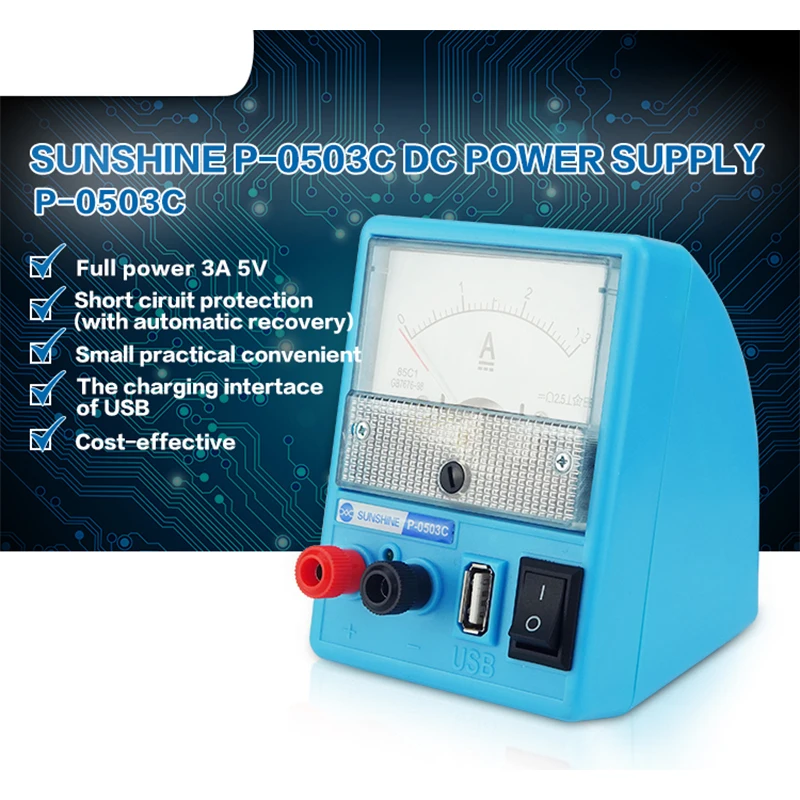 P-0503C Портативный DC Регулируемый источник питания 3A 5 в с защитой от короткого замыкания USB зарядный интерфейс для ремонта телефона ноутбука
