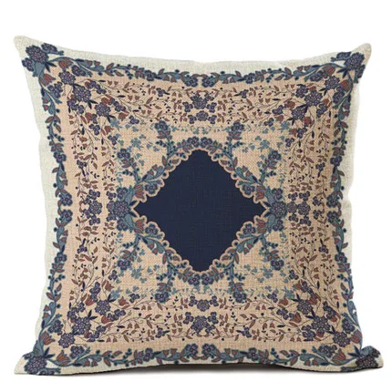 Colorful Abstract Ethnic Floral Classical Mandalas Pattern Prints Vintage Patchwork Retro Geometric Cushion Cover Pillow Case - Color: 13