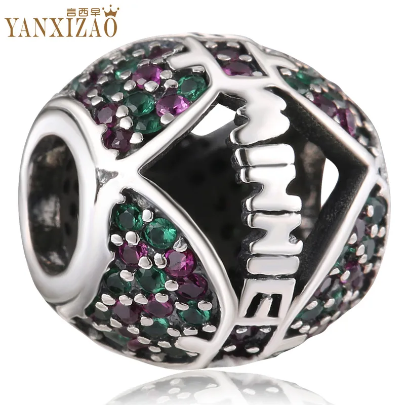 w254 YANXIZAO World для изготовления украшений вручную цветы Diy Бусины Подходят Pulseira Pandora браслет талисманы Серебро 925 Berloque - Цвет: w254