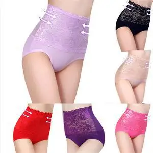 Hot Sale Sexy Lace Flower Panties Women Underwear High Waist Body Shaper Hip Intimates Briefs 6 Colors 1Pc | Женское нижнее белье