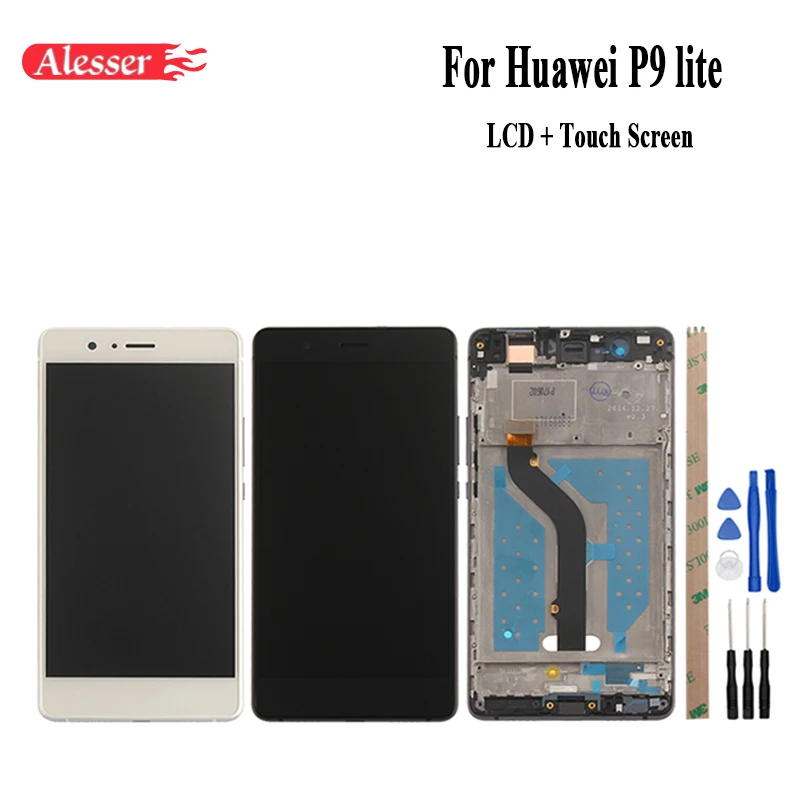 Для Huawei P9 lite ЖК дисплей + сенсорный экран с рамкой и передней дигитайзер 5 2 дюйма
