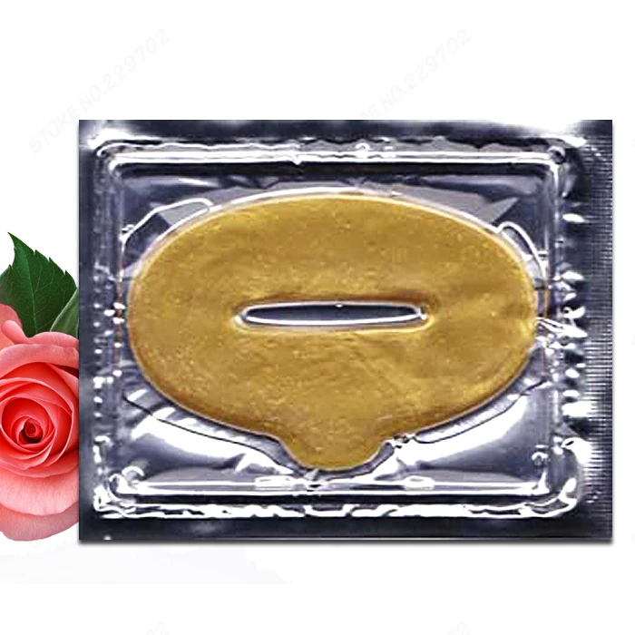 10 шт./лот золотые коллагеновые кристаллы патчи для губ с гиалуроновой кислотой