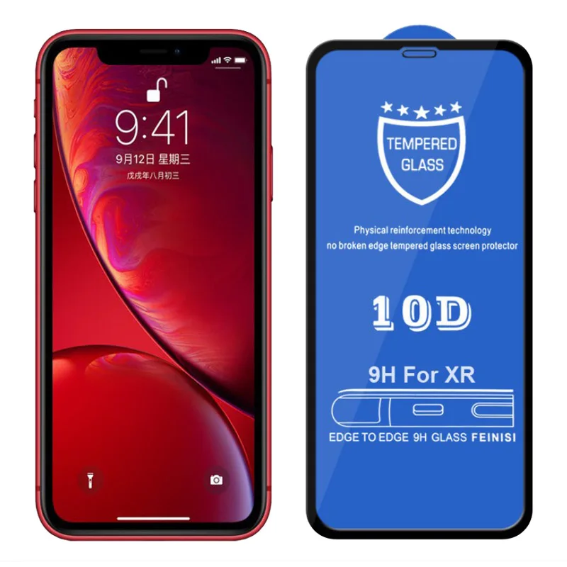 10D изогнутое закаленное стекло с полным покрытием для iPhone X XR XS Max защита экрана 6 6S