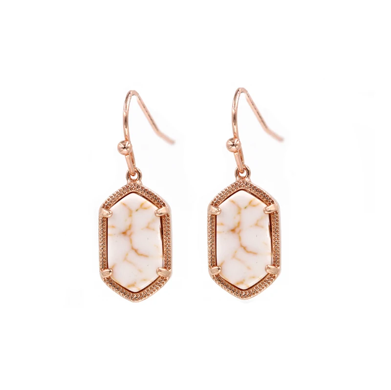 Rose White Marble E Маленький овальный Кулон Druzy, ожерелье, лучшее качество, черный цвет, блестящий кулон, ожерелье, женский подарок, модные ювелирные изделия - Окраска металла: Rose White Marble E