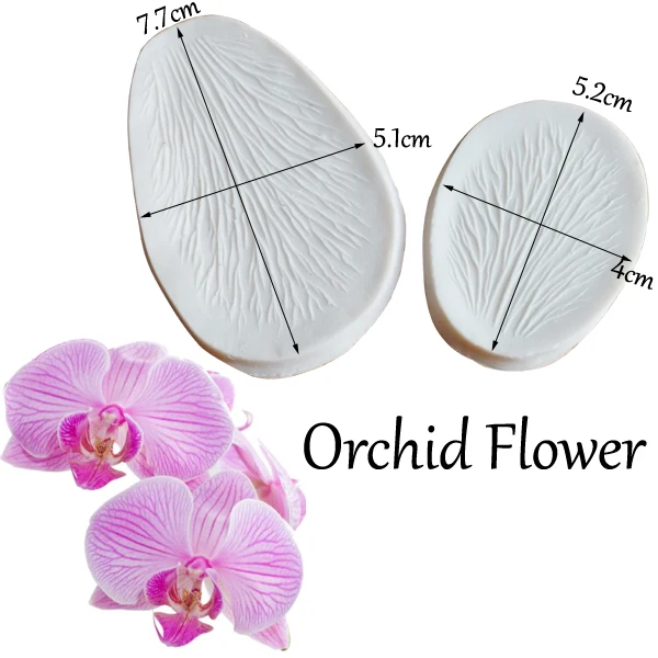 Orchid flower 29 большой пион роза тюльпан Орхидея цветок лепесток Veiner силиконовые формы украшения торта инструменты, Gumpaste Sugarcraft помадка плесень C337 - Цвет: Orchid flower