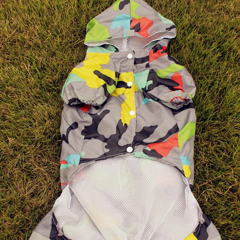 Крутой Камуфляжный плащ для собак с капюшоном водонепроницаемый дождевик