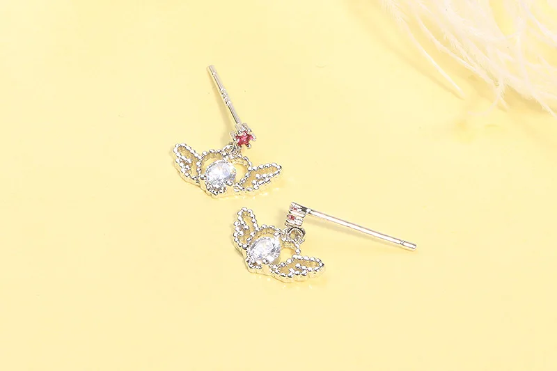 FENGLI простые маленькие женские серьги с маленькой короной серьги-гвоздики для