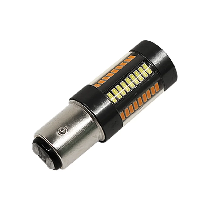 2 шт. двойной цвет 1157 BAY15D светодиодный 4014 66SMD T20 7443 светодиодный Белый Желтый переключатель лампы автомобиля тормозной фонарь передний указатель поворота светильник DRL