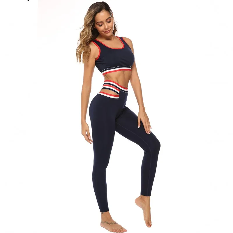 Для женщин Фитнес Комплект из двух предметов сексуальная высокая талия полые