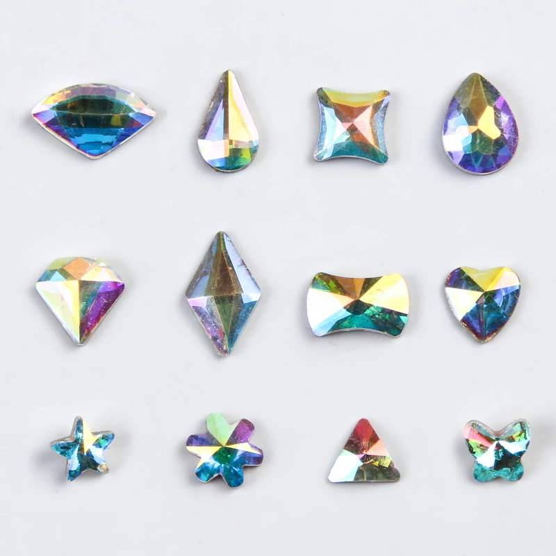 Elessical 12 формы 1 пакета(ов) AB Цвет Стекло Кристалл Rhinestone ногтей очарование Маникюр 3D