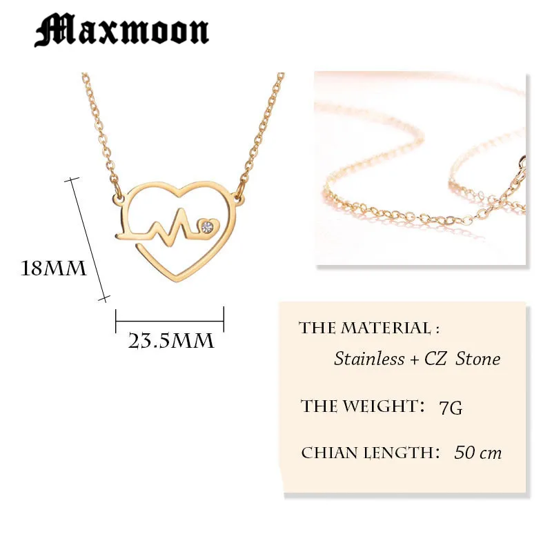 Maxmoon женское ожерелье с подвеской в виде сердца Женская цепочка из нержавеющей