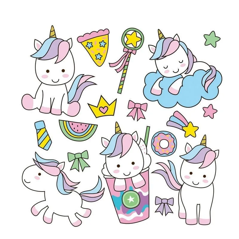 Симпатичный единорог термонаклейка с рисунком из мультфильма винила радуга на