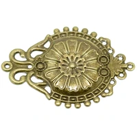 doreenbeads 30pcs antique bronze filigree flower wraps connectors embellishments findings 6 6x4 6cm b18678 yiwu