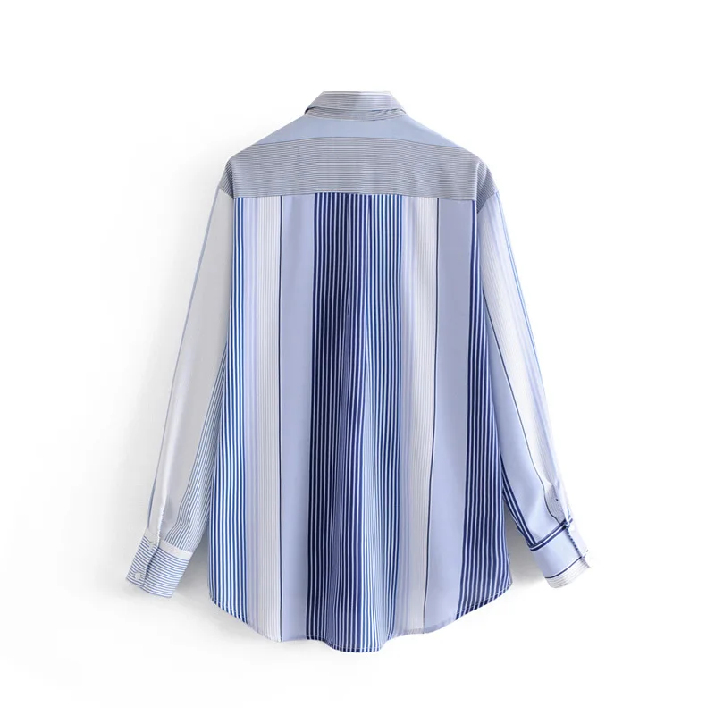 Рубашка в полоску H.SA длинная рубашка японском стиле с длинным рукавом и