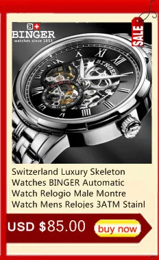 Tourbillon Men Top Luxury Brand Watches Automatic Mechanical Watch Stainless Steel Waterproof BINGER relogio masculino B-1188G
