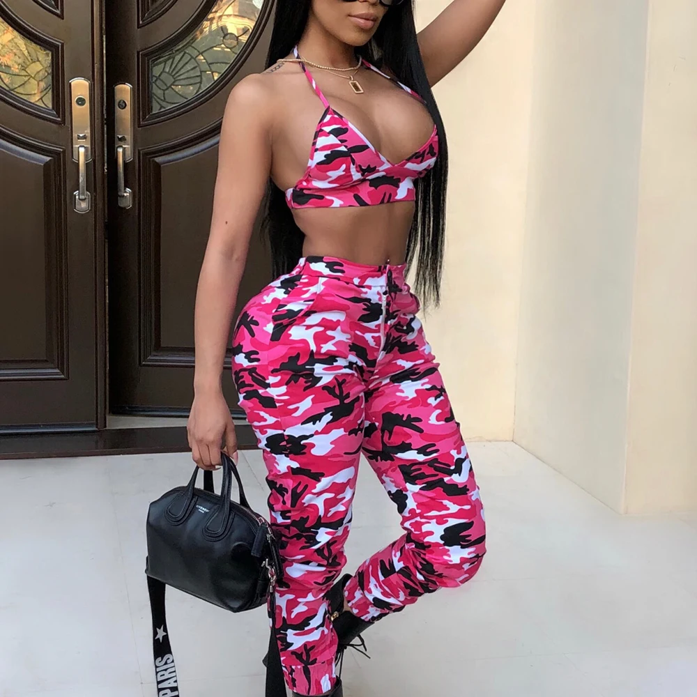 Женский комплект из 2 предметов камуфляжные армейские брюки с высокой талией на