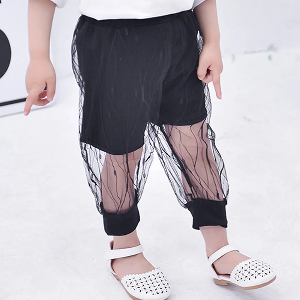 SAGACE/сетчатые кружевные брюки для малышей Летние фатиновые в горошек девочек