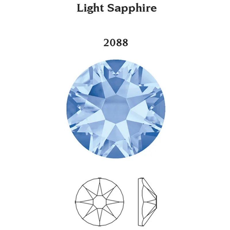 Light Sapphire YANRUO 2088 Горячая фиксация хрустальные стразы стекло Горячая фиксация Стразы камень кристаллы AB железо на одежду - Цвет: Light Sapphire