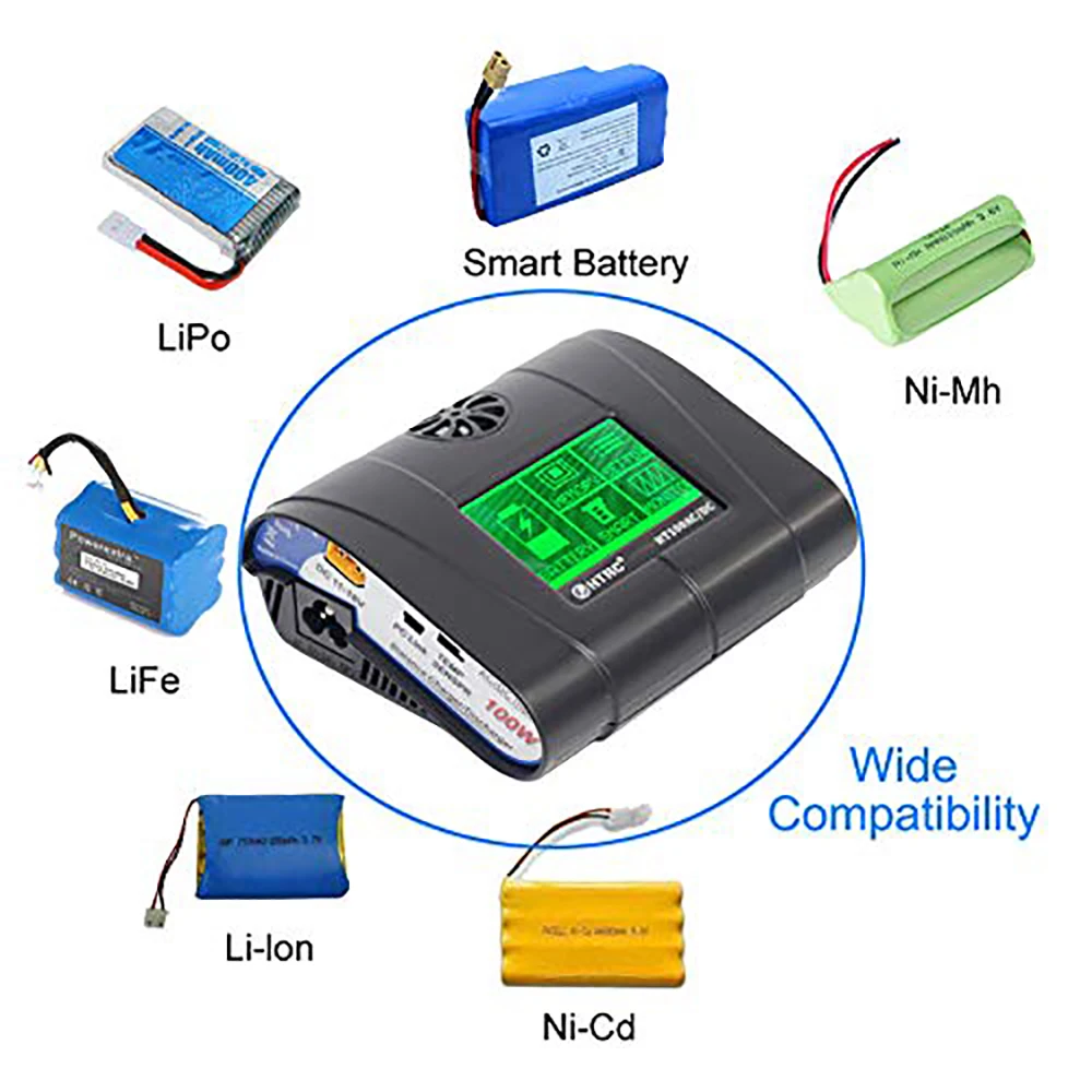 Зарядное устройство HTRC HT106 AC/DC 100 Вт 10A зарядное Lilon/LiPo/LiFe/LiHV RC балансирующее