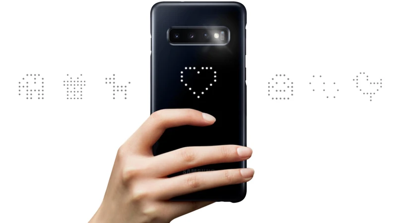 Samsung светодиодный Обложка для samsung Galaxy S10 S10Plus S10E S10 X S10E SM-G9700 SM-G9730 G9750 эмоциональные светодиодный световой эффект