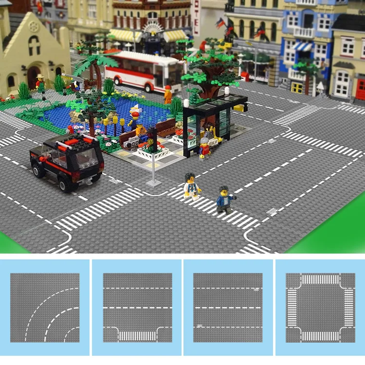 New 32*32 City Street Base Plate Building Blocks DIY Toys Compatible LegoINGlys with Weapons Action Figure for Child Gift | Игрушки и