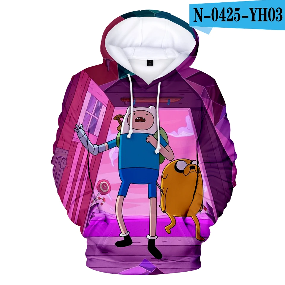Горячая Распродажа, толстовки с капюшоном Adventure Time, толстовки с 3d принтом, модная желтая толстовка с героями мультфильмов, Крутая толстовка с капюшоном для мужчин, Kawaii, размер XXS-4XL - Цвет: 3D
