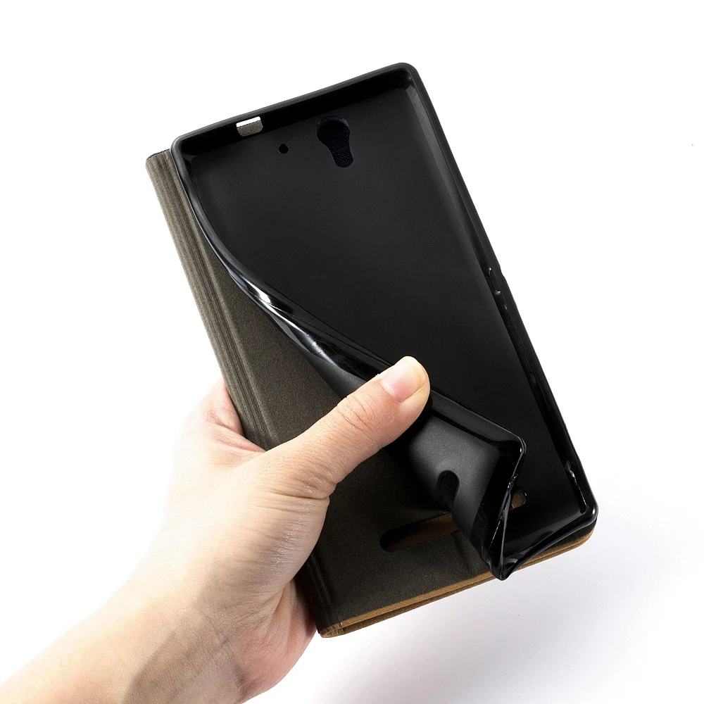 Крышка чехол для sony Xperia C3 Чехол-книжка из искусственной кожи чехол-бумажник чехол для sony Xperia C3 двойной D2502 D2533 с держатель для карт с функцией подставки