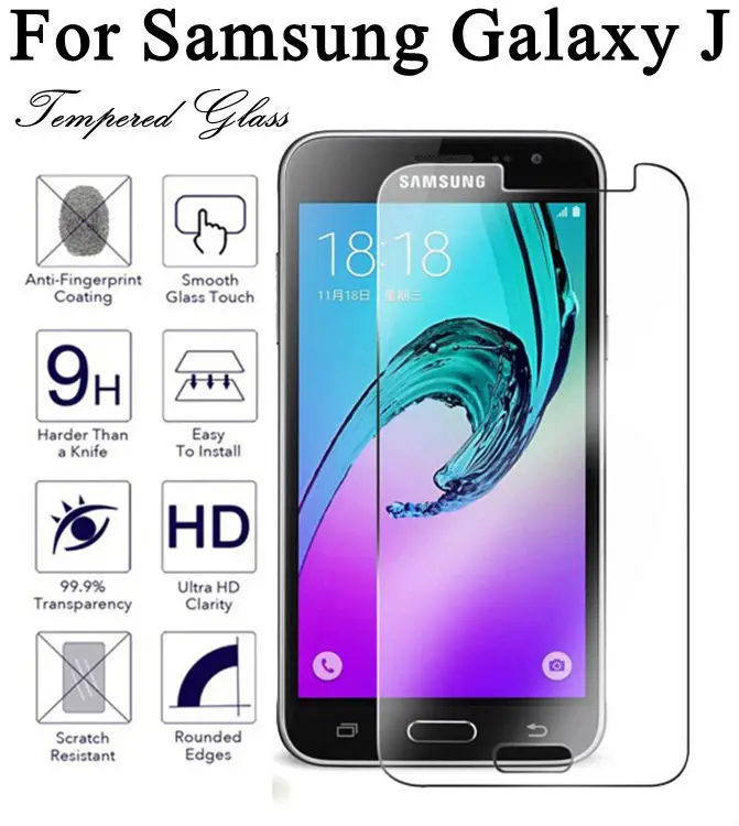 2.5D Arc твердость 9H Защита экрана для Samsung J1 Mini J2 J3 J5 J7 Prime A3 A5 A7 A8 2017 2016 Премиум