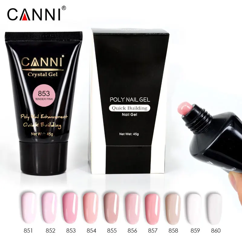 CANNI 45 г полигель УФ СТРОИТЕЛЬ гель камуфляж мягкий натуральный розовый липкий акриловый гель корабль решение кисти инструмент 4 шт. в комплекте
