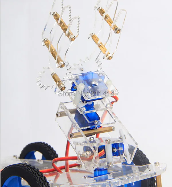 1 набор акриловых 4 DOF Robot Arm 3D вращающаяся машина DIY Автомобильный рычаг P0090