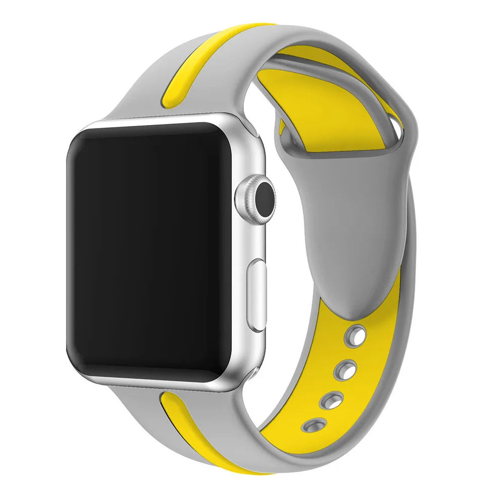 Спорт на открытом воздухе силиконовый для apple watch, ремешок 42 мм, 38 мм, 40 мм 44 Смарт ремешок для часов, браслет на запястье, ремешок для наручных часов iWatch серии 4/3/2/1 ремень