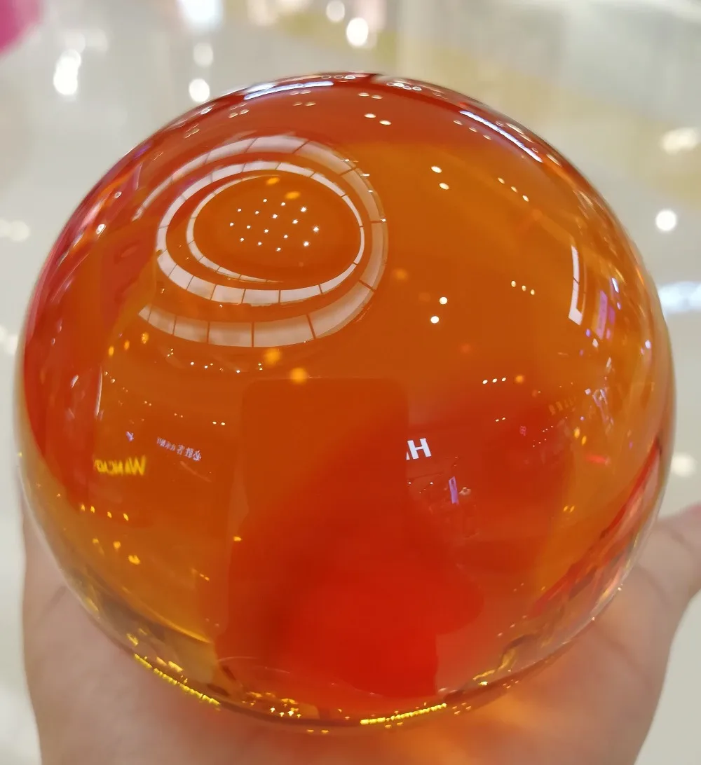 LACALOVE 80mm Nice Amber Rare Quartz Crystal Ball Magic Sphere Fengshui Glass Lucky Crafts For Home Office Decoration Gifts | Дом и сад