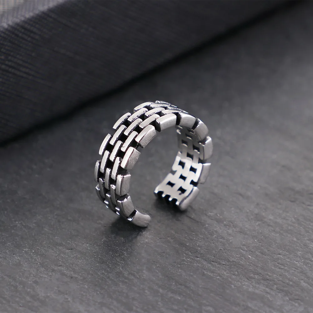 KALEN Punk Motorcycle Link Chain Rings Rock Men's Boy's Stainless Steel Cuff Vintage Geometry Jewelry Birthday Gifts | Украшения и