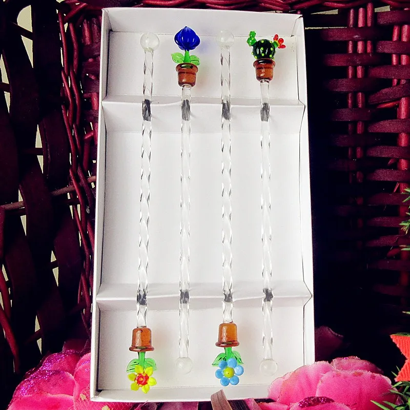 4 шт. мешалка из муранского стекла в форме зонта | Дом и сад