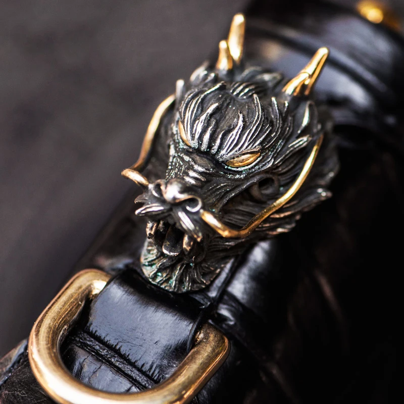 

Crocodile leather men wallets panhandle gold sun three-dimensional decorative zipper wallet crocodile leather women's wallet