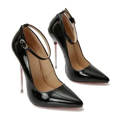 13cm heel Новинка; женские туфли-лодочки из лакированной кожи на шпильке с острым носком; пикантные женские тонкие туфли на металлическом каблуке 13 см; женские вечерние туфли на высоком каблуке - Color: 13cm heel
