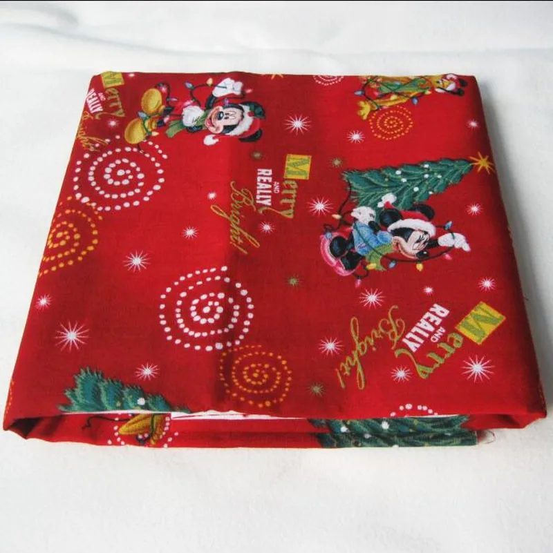 110* 50cm1pc Микки Рождество ткань хлопок ткань Рождество Микки печатных ткань лоскутное одеяло Diy швейная одежда/платье