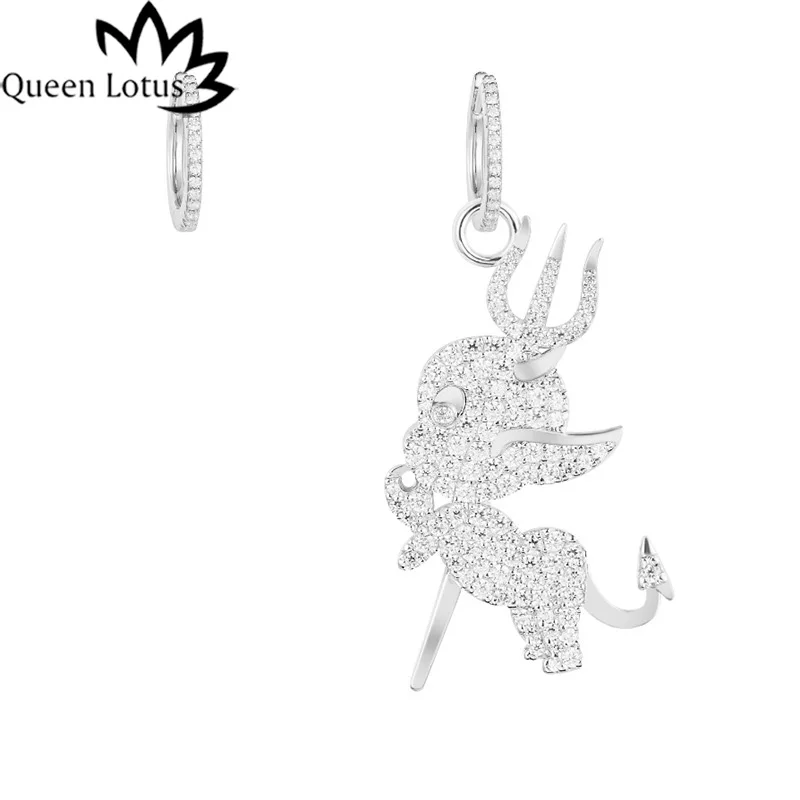 Женские серьги подвески Queen Lotus с милым животным цирконием AAA|Серьги-подвески| |