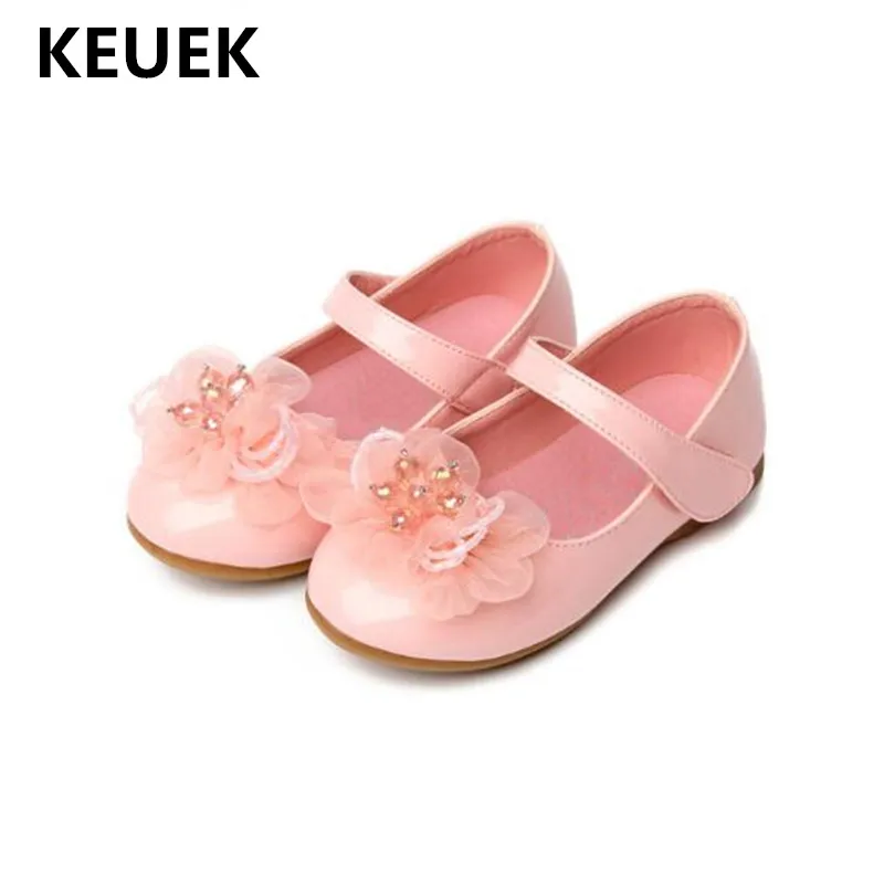 New Baby Dance Shoes Toddler Flats Black Pink White Leather Shoes Girls Princess Party Casual Children Kids Shoes 041