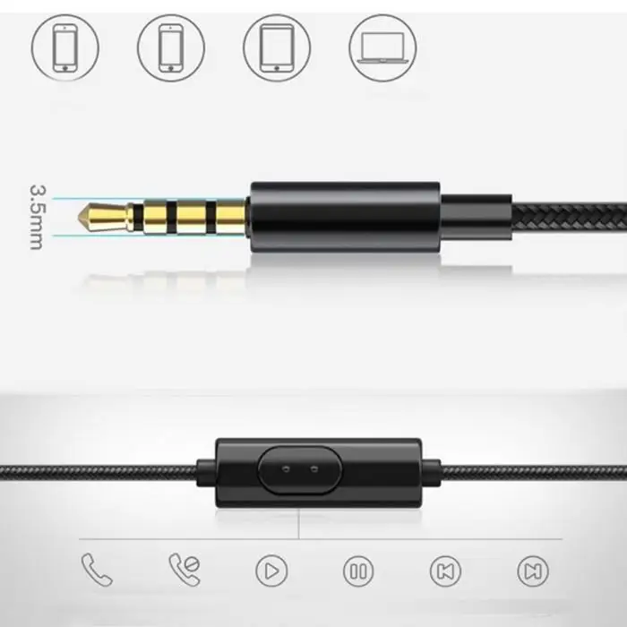 Sport Earphone Wired Super Bass 3.5mm Crack Earbud with Microphone Hands Free for Samsung MP3 | Электроника