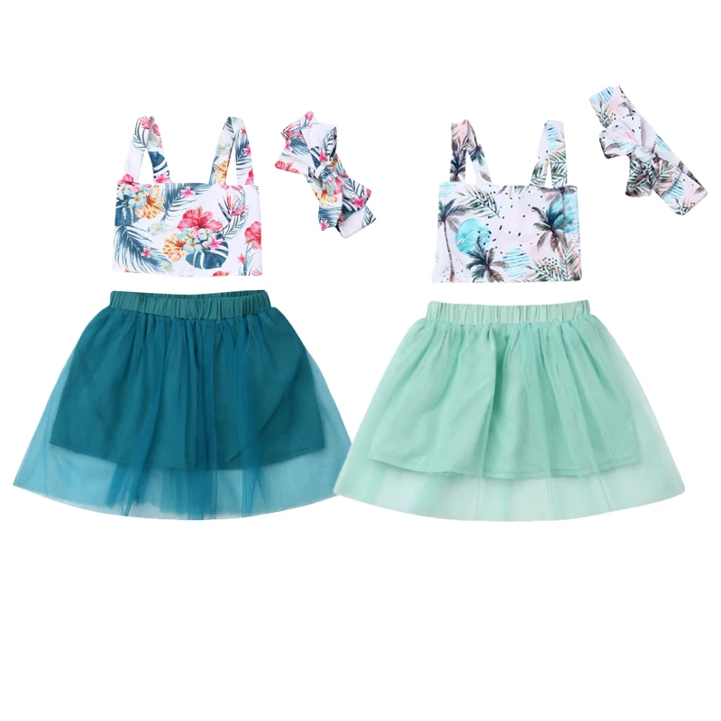 Комплекты одежды для маленьких девочек 3 предмета укороченный топ без рукавов с