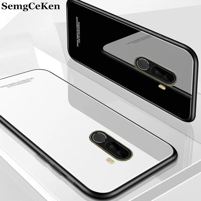 Роскошный стеклянный чехол SemgCeKen mi rror для xiaomi mi pocophone F1 poco F 1, силиконовый чехол для телефона, футляр ТПУ