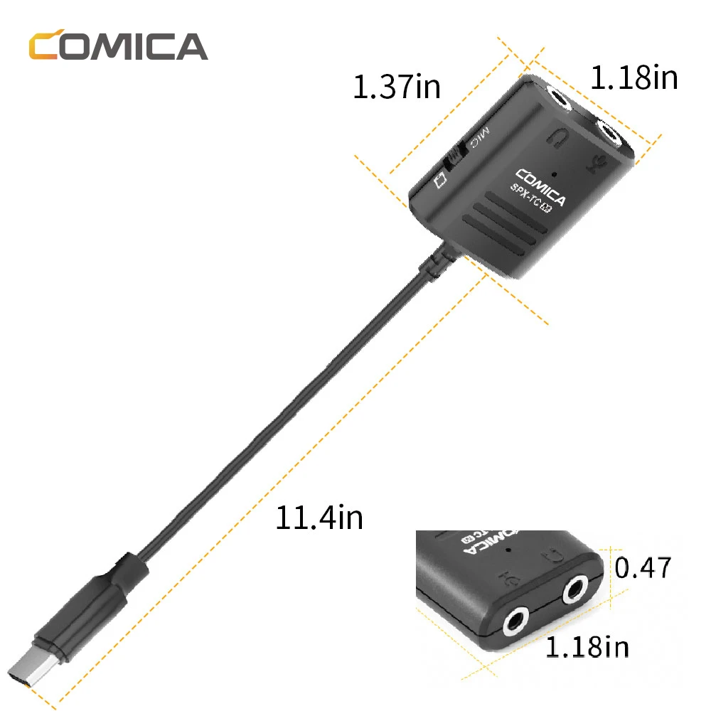 Comica SPX TC Многофункциональный 3 5 мм TRS & TRRS к USB TYPE C адаптер аудиокабеля для