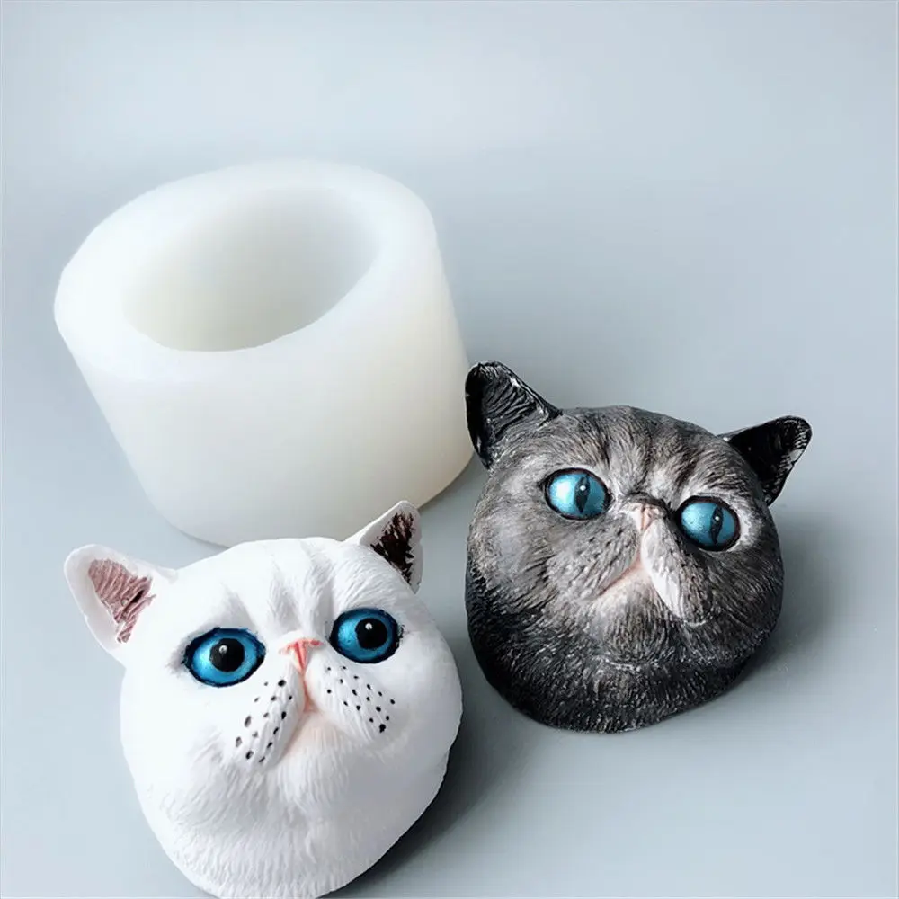 Зернистый Кот мыло Плесень животное Силиконовое Бар DIY домашнее свеча смолы