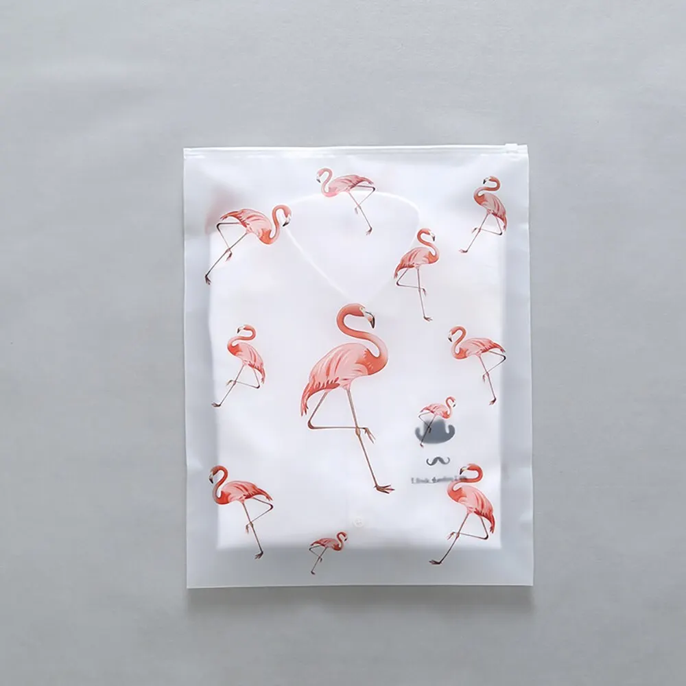 Flamingo 45x35cm Водонепроницаемый шкаф на молнии, нижнее белье, обувь, гардероб, Сортировочная сумка, органайзер для багажа, Женский органайзер для макияжа, сумка для хранения, новинка - Цвет: Flamingo 45x35cm